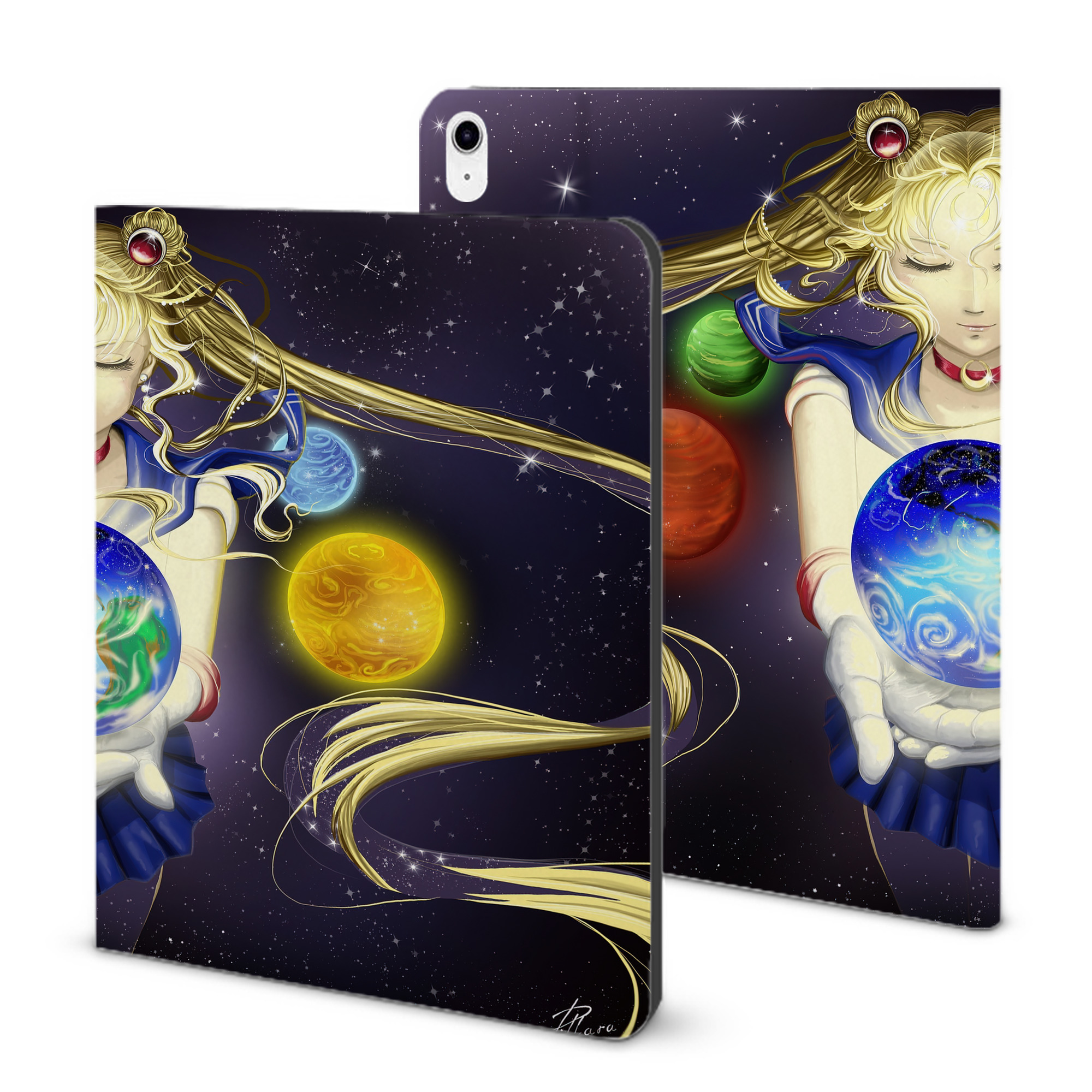 （画像用） 美少女戦士セーラームーン Sailor Moon IPad ケース ブック型 PUレザー TPU 耐衝撃 軽量 薄型 ペン収納なし 全面保護 IPad 各モデル対応